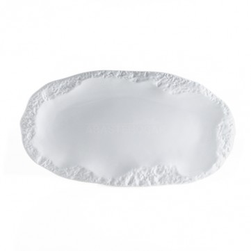 Plato ovalado 30x16cm roca porcelana